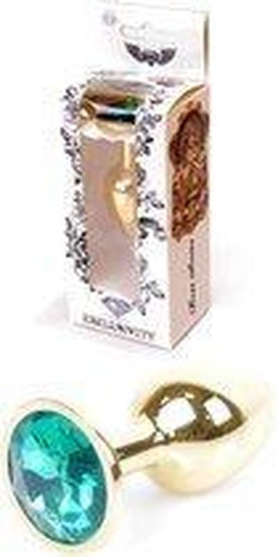 Boss Series - Gold Plug - Anale Plug - Buttplug - Gouden Plug - Diamant - S/M - Groen