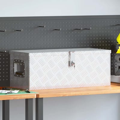 vidaXL - Opbergbox - 70x31x27 - cm - aluminium - zilverkleurig