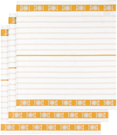 De Witte Lietaer Theedoek BML Geel, 3 stuks - 65 x 65 cm - Katoen