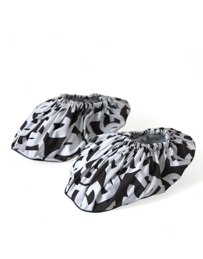 Dolce & Gabbana Witte Logo Print Nylon Instappers Flats Schoenen
