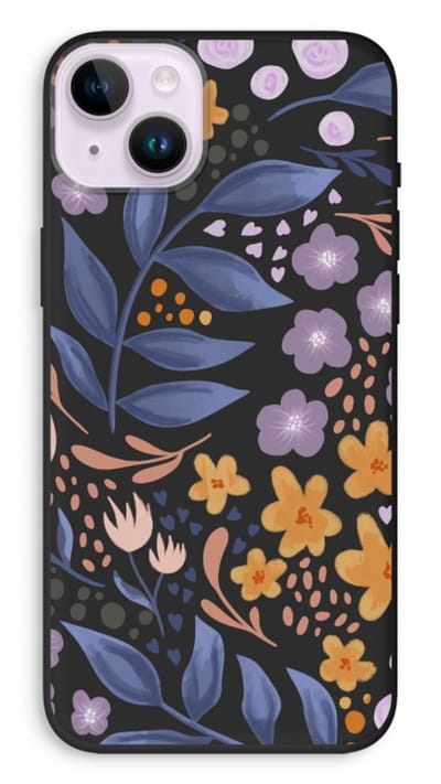 Case Company® - Hoesje geschikt voor iPhone 14 Plus hoesje - Flowers with blue leaves - Biologisch Afbreekbaar Telefoonhoesje - Bescherming alle Kanten en Schermrand