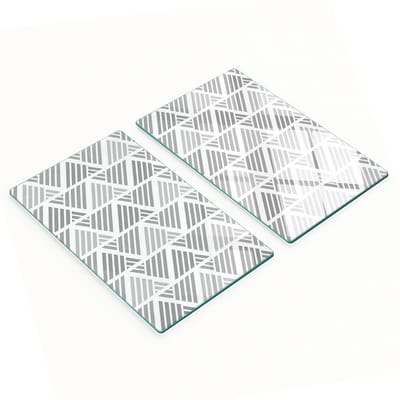 Stijlvolle en duurzame glazen borden met geometrische print, 2x30x52 cm