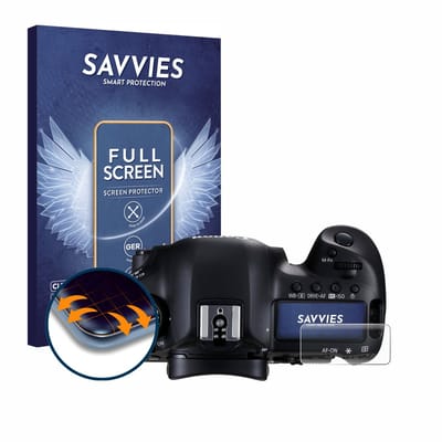 Savvies - Screenprotector voor Canon EOS 5D Mark III (Schouderdisplay) - Folie Beschermfolie transparant volledig dekking 4 Stuks