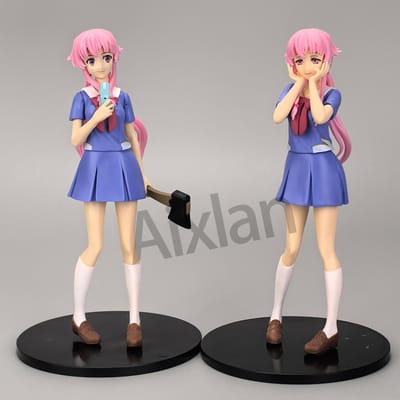 2 stuks/set Gasai Yuno PVC Actiefiguur Future Diary Anime Model Verzamelfiguur Halloween Kerstcadeau Speelgoedpop
