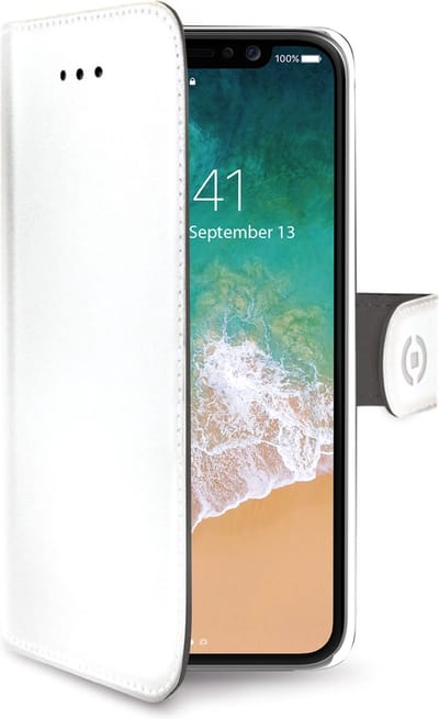Celly Boekmodel Hoesje iPhone XS / X - Wit