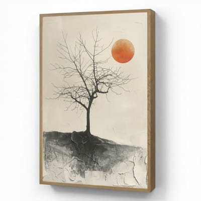 Wandlamp 60x90 cm - Oplaadbaar - Boom - Zon - Modern - Landschap - Wandlampen binnen woonkamer - Slaapkamer lamp - Decoratieve nachtlamp - Vloerlamp draadloos