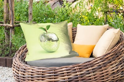 Buitenkussens - Groen - Disco - Decoratie - Appel - 60x40 cm - Weerbestendig
