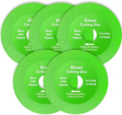 Set van 5 Diamantschijven 125 mm x 15 mm voor Snijden van Tegels, Glas en Kristal - Dunne Snijdisk voor Precisiewerk