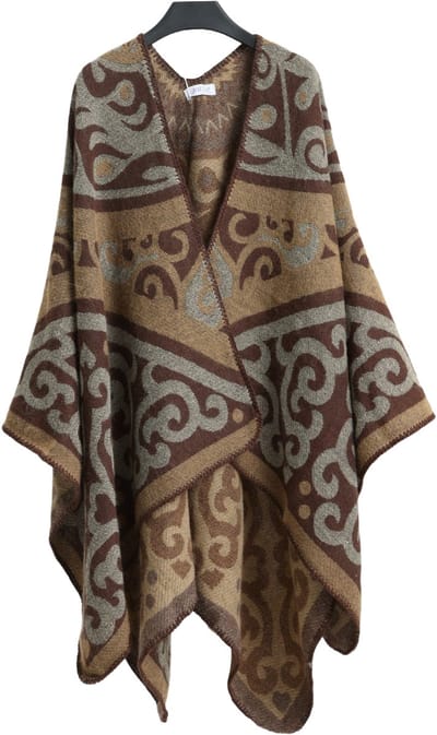 Emilie scarves - poncho - cape - omslagdoek - bruin