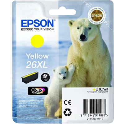 Epson 26XL (C13T26344012) Inktcartridge Geel Hoge capaciteit