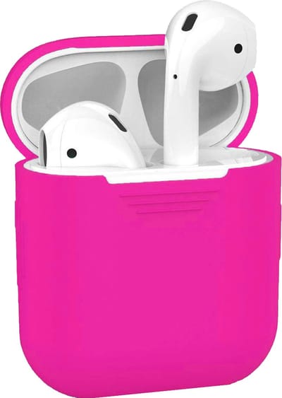 Hoesje - Geschikt voor Apple Airpods 2 - Siliconen Hoes met Clip - Silicone Case Cover - Donkerroze