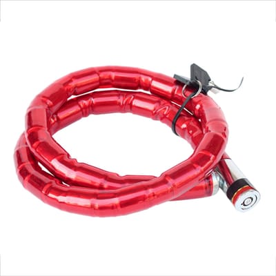 Câble Antivol à Spirale pour Vélo Rouge Imperméable Résistant à la Rouille Facile à Transporter Antivol Universel pour Moto red