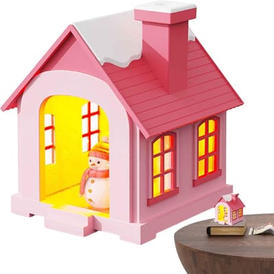 Luchtbevochtiger Huisje - Koude mist - Slaapkamer comfort - Met nachtlampje - 500ml tank - Rood