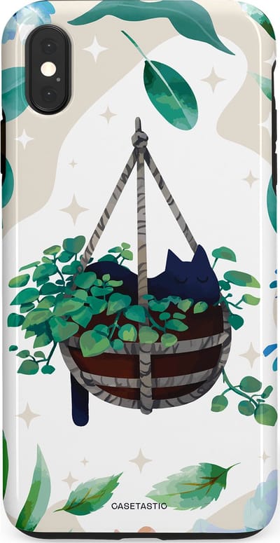Casetastic Hoesje Geschikt voor Apple iPhone Xs Max - Stijlvolle Beschermende Duo-layer Case - Hangkat
