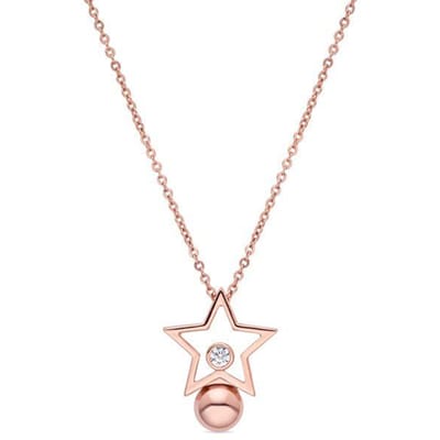 Luxenter Ketting met glanzende zirkonia, afgewerkt in 18 karaats roségoud - Losath