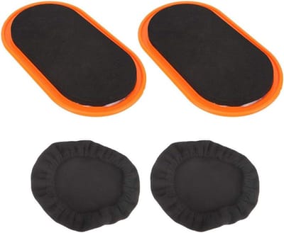 Glijplaten Fitness - Trainingsschijven Core - Core Training - Dubbelzijdig Gebruik - 23.5 x 13.5 cm - Geel