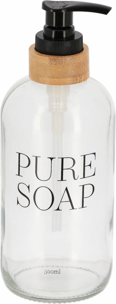 Tendance Zeeppompje - 500ml - glas / bamboe - rond - pure soap - vrijstaand