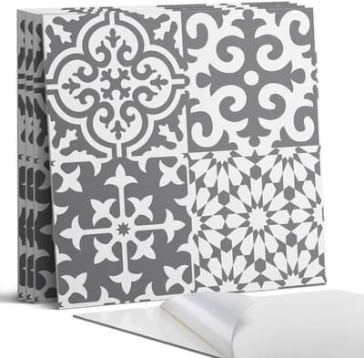 Coloray Wandpanelen Zelfklevend - Decoratieve patronen op tegels Zelfklevende Wandpanelen - 50 cm x 50 cm - Grijs Wandpaneel PVC - 4 stuks - Texturen Wandpanelen Zelfklevend - Wandpaneel Keuken - Wandpanelen Badkamer