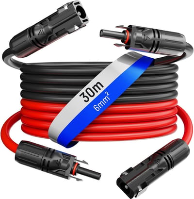 2x30m Zonnepanelen Kabel 4mm² Rood/Zwart – UV- en Weerbestendig – 1500V