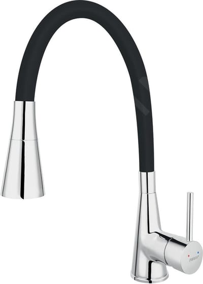 Novaservis Ferro - Keukenkraan met flexibele arm en sproeikop, zwart/chroom 70720,0C