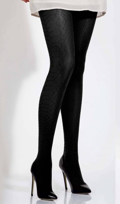 Daymod Debora Met Print Fantasie Panty Micro 50 Denier - ZWART - Maat S