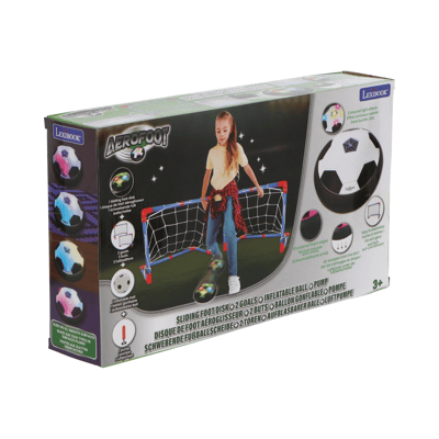AeroFoot - Sliding football foam disc met lichteffecten, 2 goals, 1 ball en pump barrel included, oplaadbaar