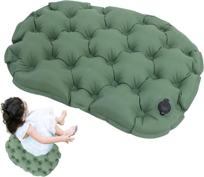 Opblaasbaar Zitkussen - Reis Kussen - Comfortabel Zitten - Waterdicht Ontwerp - 36x28x5 cm - Groen