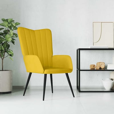 vidaXL - Relaxstoel - fluweel - mosterdgeel