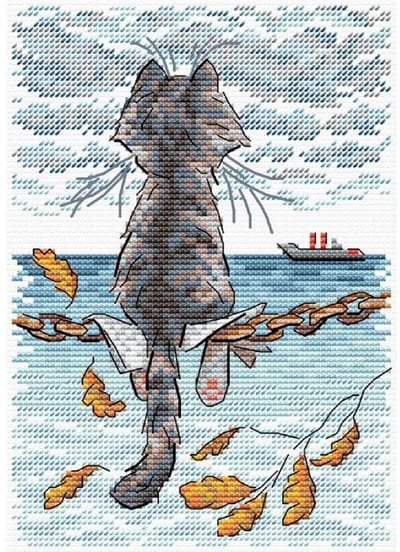 Borduurpakket - Kat Bij De Zee