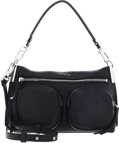 COCCINELLE Leren Schoudertas Hyle Suede Handbag Noir Zwart