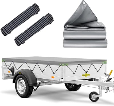 Waterdichte Aanhangwagen Afdekzeil Plat met Zeilkoord voor Diverse Trailers