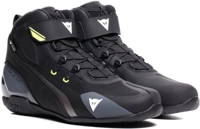 Dainese Herian D-WP Zwart Wit Fluo Geel Waterdichte Motorschoenen - Laars