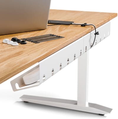 Dailygoods- Kabelgoot Wit - Set van 3 - Zelfklevend - Kabelgoot Onder Bureau - Eenvoudige Installatie - Inclusief Klittenband Kabelbinders - Kabelmanagement