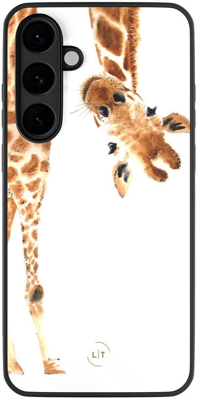 Leuke Telefoonhoesjes - Hoesje geschikt voor Samsung Galaxy S25 FE - Giraffe - Backcover zwart - Giraffe - Bruin