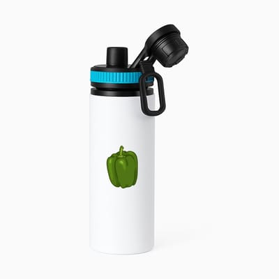 Hacebo® - Groene paprika waterfles met draaidop blauw - Groente - Groente liefhebbers - Paprika - vruchtgroente - puntpaprika - water fles - 850ML