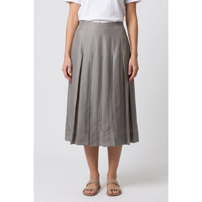 ARKET Jeanne Pleated Organza Skirt Grey Size: 40 | Midi Skirts Outlet | Dames | Grijs