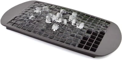 Siliconen IJsblokjesvorm Mini - 160 Kleine IJsblokjes - Crushed Ice Effect - BPA Vrij - Perfect voor Waterfles, Cocktails & Ijskoffie - Flexibel - Grijs
