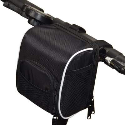 Tas-Fietstas Stuur - Frame Tas voor Fiets - Waterdicht met Regenhoes - Grote Capaciteit en Mesh Pocket - Stuurtas voor Wielrenfiets, Mountainbike en Vouwfiets - 13x7x16cm - Zwart