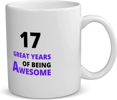 Akyol - 17 great years of being awesome koffiemok - theemok - Hoera 17 jaar - iemand die 17 jaar is geworden - verjaardagscadeau - verjaardag - cadeau - kado - geschenk - gift - goeie jaren - 350 ML inhoud