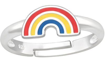 Joy|S - Zilveren regenboog ring - verstelbaar - voor kinderen