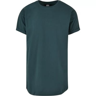 Urban Classics - Long Shaped Turnup Heren T-shirt - S - Groen