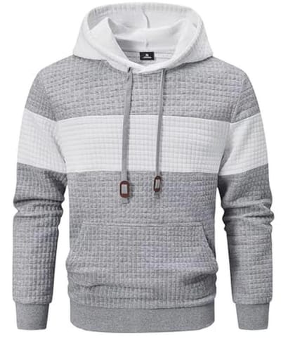 Heren capuchontrui met lange mouwen, warme hoodie en kleurblok