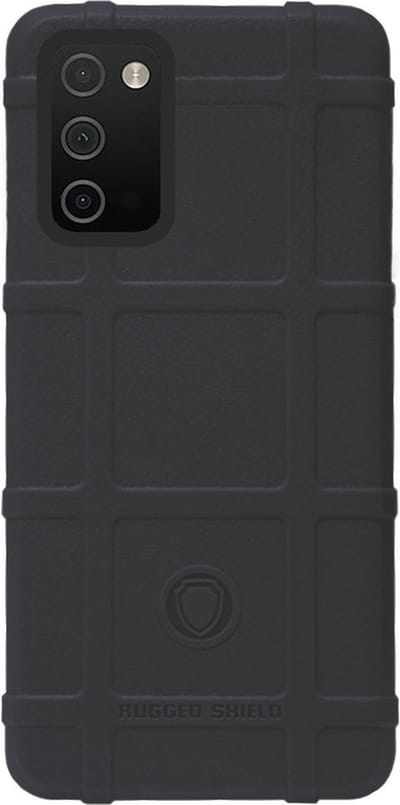 RUGGED SHIELD Rubber Bumper Case Hoesje Geschikt voor Samsung Galaxy A03s - Zwart