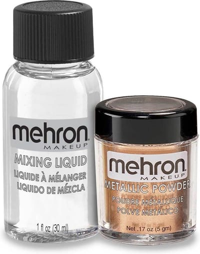 Mehron - Schmink Metallic Poeder + Mixing Liquid - Koper