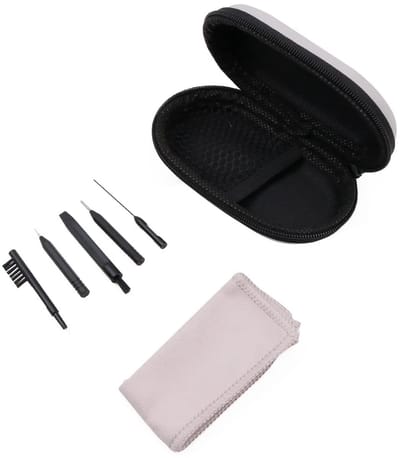 Dailygoods- Gehoorapparaat Reinigingsset 6 Stuks - Multifunctionele Borstels - Reinigingsdoek - Opbergdoos - Zachte Borstelharen - Geschikt voor Diverse Hoortoestellen - Hoortoestel Reinigingsset