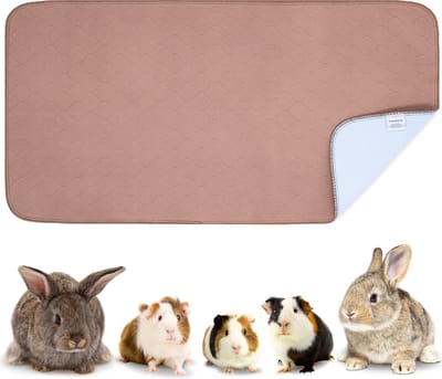VANESTE Bodembedekking Knaagdieren en Konijnen - Cavia Fleece Liner met Antislip dots - Strooiselmat - Stofvrij - Wasbaar - 120x60 cm - Bruin - 1 Stuk