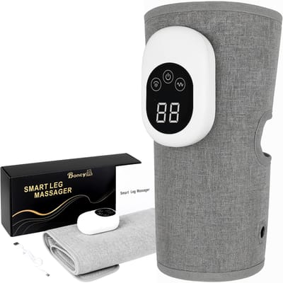 Boncy® Compressiekousen beenmassage apparaat - Lucht Compressie Kuit Massage voor Bloedcirculatie - hulp bij Kuit Bloedsomloop - Steunkousen Vrouwen en Mannen - Been en Kuit Beenmassage na Hardlopen - Neuropathie en Spataders