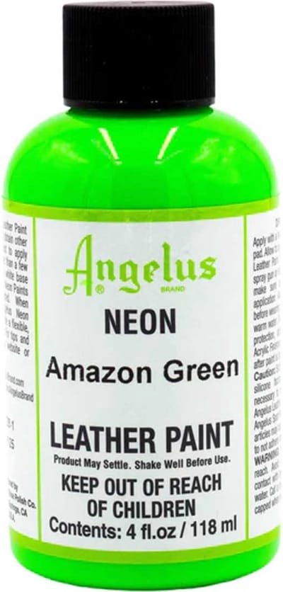 Angelus Leather Acrylic Paint - textielverf voor leren stoffen - acrylbasis - 118ml - Neon - Amazon Green