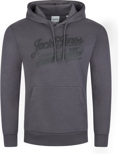Jack & Jones Heren trui JJEADRIAN regular fit Grijs XXL Volwassenen Hoodie Capuchon Sweatshirt