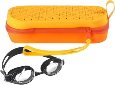 Zwembril Koker - Bril Opbergdoos - Veilig Opbergen - Waterdichte Rits - 19.5 cm - Zwart